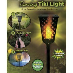 Градинска соларна лампа фенер Dancing Tiki Light с ефект на пламък