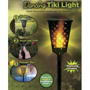 Градинска соларна лампа фенер Dancing Tiki Light с ефект на пламък