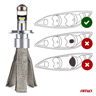 Диодна крушка (LED крушка) 12 / 24V, H4, P43T, CANBUS, AMIO, блистер 2бр.