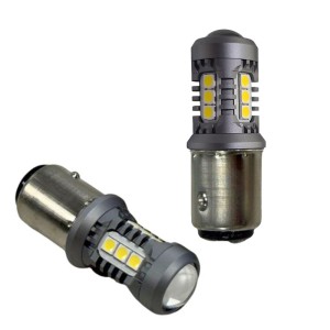Диодна крушка (LED крушка) 12V, P21/5W, BAY15d, блистер 2 бр.