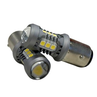 Диодна крушка (LED крушка) 12V, P21/5W, BAY15d, блистер 2 бр.