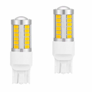 Диодна крушка (LED крушка) 12V, WY21W, W3x16d, T20 Оранжева светлина 2 бр.