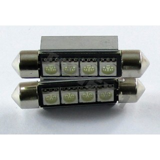 Диодна крушка (LED крушка) 24V, C10W, SV8.5, 41мм, синя светлина, блистер 2 бр.