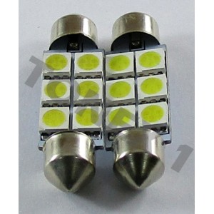 Диодна крушка (LED крушка) 24V, C10W, SV8.5, 41мм, блистер 2 бр.