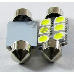 Диодна крушка (LED крушка) 24V, C5W, SV8.5, 36мм, блистер 2 бр.