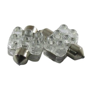 Диодна крушка (LED крушка) 12V, C5W, SV8.5, 31мм, синя светлина, блистер 2 бр.