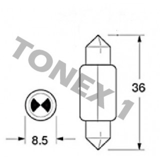 Диодна крушка (LED крушка) 12V, C5W, SV8.5, 36мм, Canbus, блистер 2 бр.