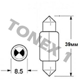 Диодна крушка (LED крушка) 12V, 24V, C5W, SV8.5, 39мм, Canbus, блистер 2 бр.