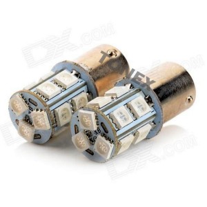 Диодна крушка (LED крушка) 12V, P21W, BA15s, жълта светлина