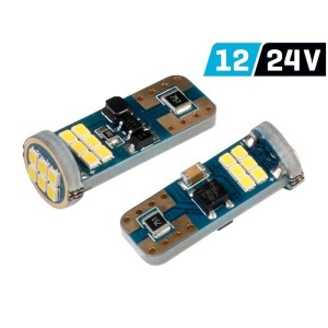 Диодна крушка (LED крушка) 12/24V, W5W, T10, W2.1x9.5d, Canbus, блистер 2 бр.