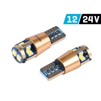 Диодна крушка (LED крушка) 12V, W5W, T10, W2.1x9.5d, Canbus, блистер 2 бр.