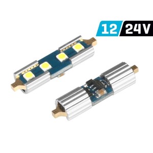 Диодна крушка (LED крушка) 12V, C5W, SV8.5, 39мм, блистер 2 бр.