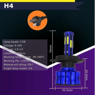 Диодна крушка (LED крушка) 12 / 24V, H4, P43T, блистер 2бр.