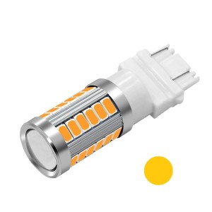 Диодна крушка (LED крушка) 12V, P27/7W, W2.5x16q оранжева светлина