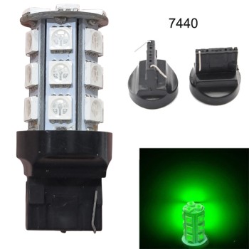 Диодна крушка (LED крушка) 12V, W21W, W3x16d, T20 зелена светлина 2 бр.