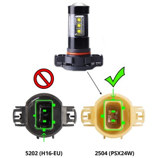 Диодна крушка (LED крушка) 12V, PSX24W, 2 бр.