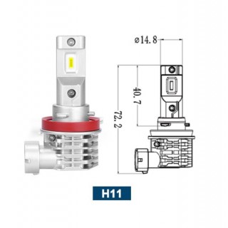 Диодна крушка (LED крушка) 12 / 24V, H11, PGJ19-2, блистер 2бр.
