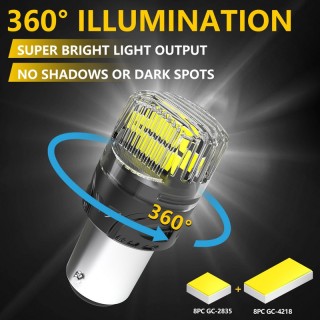 Диодна крушка (LED крушка) 12V, P21/5W, BAY15d, блистер 2 бр.