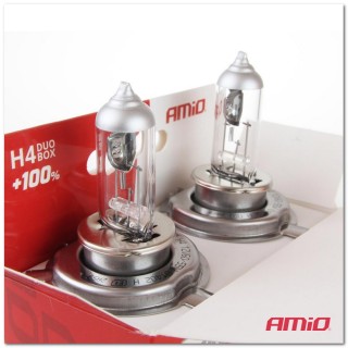 Крушка 12V, H4, 55/60W, P43T, блистер 2бр AMIO