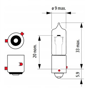 Крушка 12V, HY21W, BAW9s, Osram