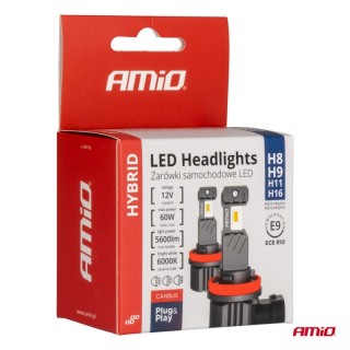 Диодна крушка (LED крушка) 12V, H8, H9, H11, H16, блистер 2бр. AMIO