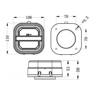 Безжични диодни (LED) стопове за ремарке с магнитно закачане 2бр 12V 24V