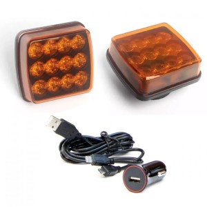 Безжична магнитна аварийна сигнална LED лампа блиц оранжева светлина