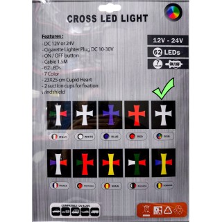 Светещ диоден кръст 12-24V