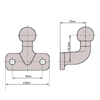 Топка за теглич с фланец 2 отвора 3500 кг