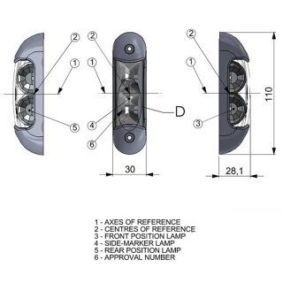 Диоден (LED) страничен габарит 12V 24V