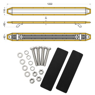Аварийна сигнална LED лампа 12V / 24V / 48V блиц оранжева светлина 122см