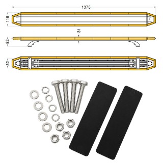 Аварийна сигнална LED лампа 12V / 24V / 48V блиц оранжева светлина 137см