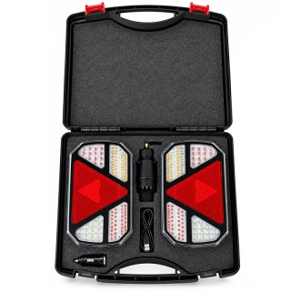 Безжични диодни (LED) стопове за ремарке с магнитно закачане 2бр 12V 24V