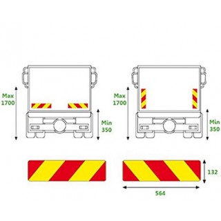 Светлоотразителни табели за камион комплект от 2 бр.