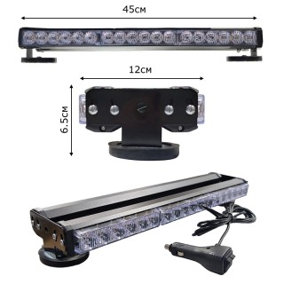 Аварийна сигнална LED лампа 12V блиц оранжева светлина