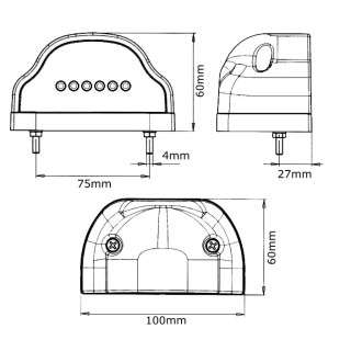 Диодно (LED) осветление за регистрационен номер универсално 12V 24V