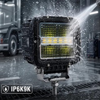 LED фар универсален с габарит и блиц аварийни светлини
