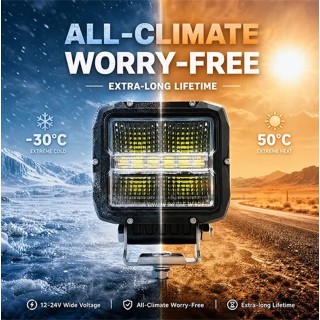 LED фар универсален с габарит и блиц аварийни светлини