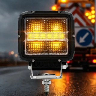 LED фар универсален с габарит и блиц аварийни светлини