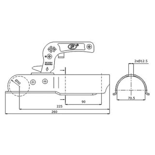 Лапа за ремарке / ключалка за теглич / 1300кг SPP ZSK-1300G