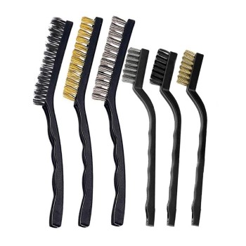 Комплект телени четки с пластмасова дръжка 6 бр