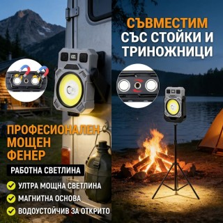 Акумулаторна LED лампа работна лампа