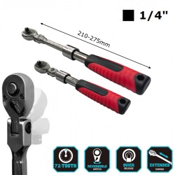 Тресчотка 1/4'' телескопична с чупеща глава