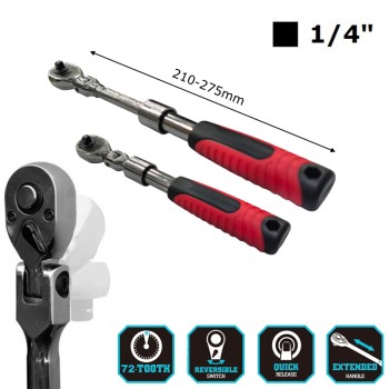 Тресчотка 1/4'' телескопична с чупеща глава