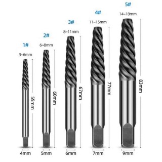 Комплект екстрактори за развалени болтове и гайки