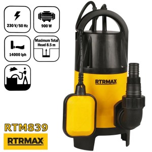 Потопяема помпа с поплавък 900W 14000 л/ч RTRMAX
