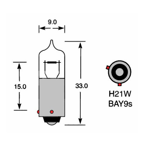 ᐉ Диодна крушка (LED крушка) 12V, H21W, BAY9s — Тонекс 1